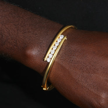 Diamond-Accented Cuff Bracelet - 10mm