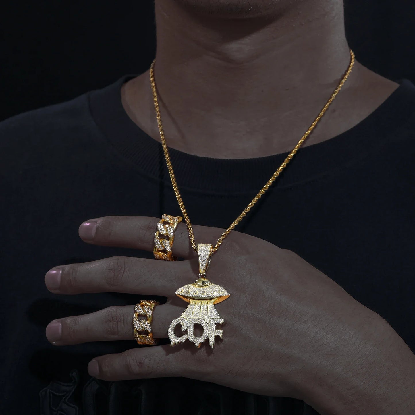 S925 Moissanite UFO CDF Spaceship Pendant