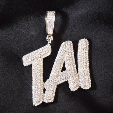 Custom Double Layer Italic Letter Pendant