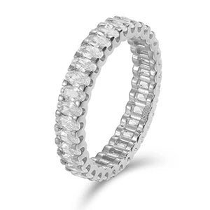 S925 Moissanite Oval Cut Eternity Band Ring
