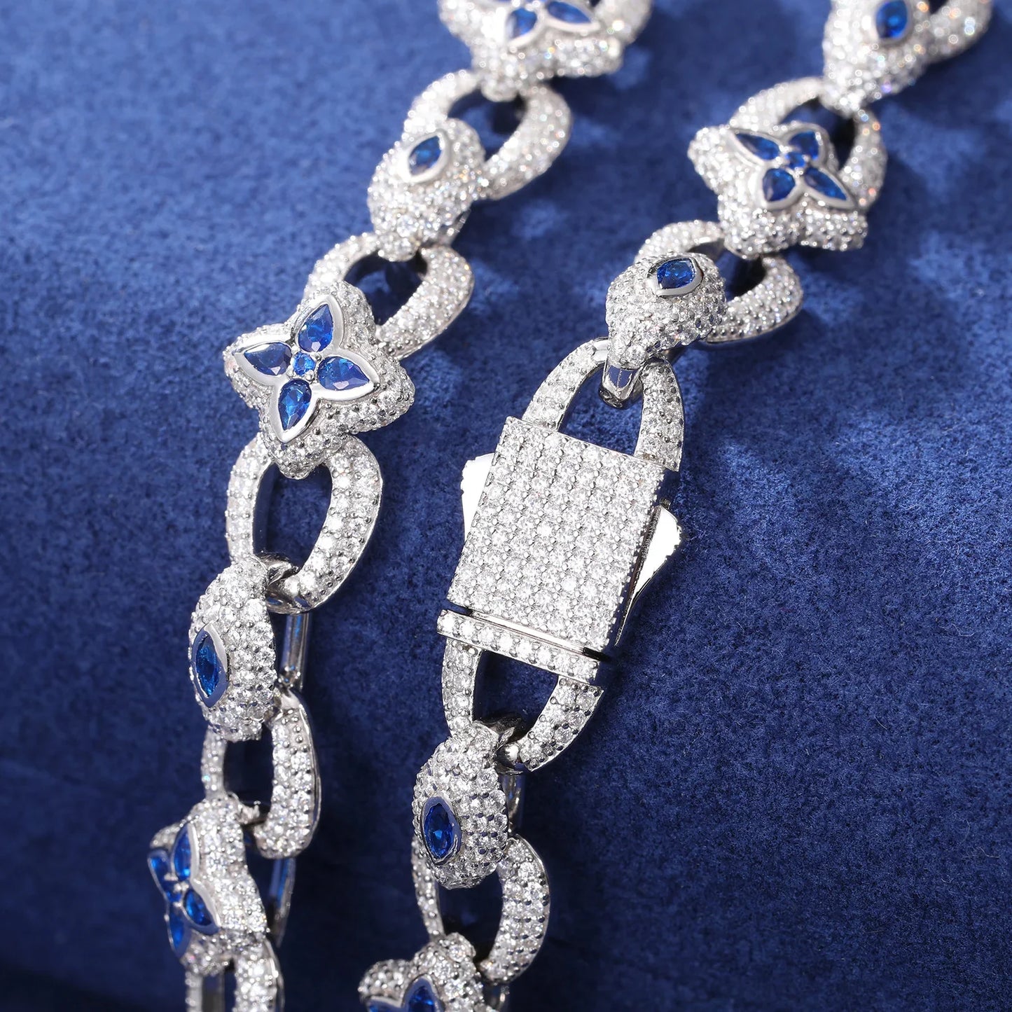 S925 Moissanite Flower Devil Eye Diamond Link Bracelet or Necklace