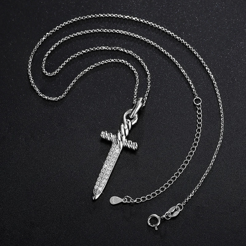 S925 Moissanite Vintage Sword Pendant