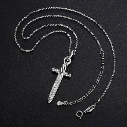 S925 Moissanite Vintage Sword Pendant
