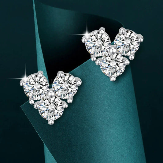 Women's S925 Moissanite V-Shape Tennis Diamond Stud Earrings