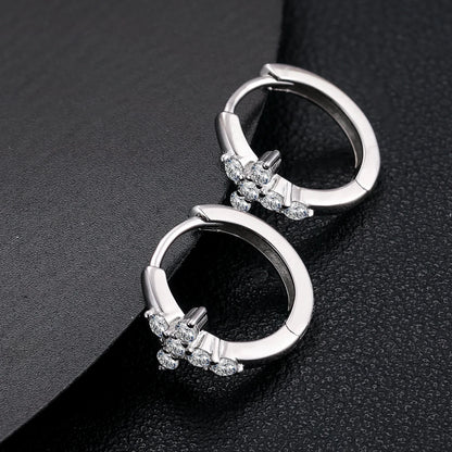 2mm Silver Moissanite Cross Earrings