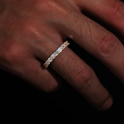 S925 Moissanite Baguette Cut Eternity Band Ring