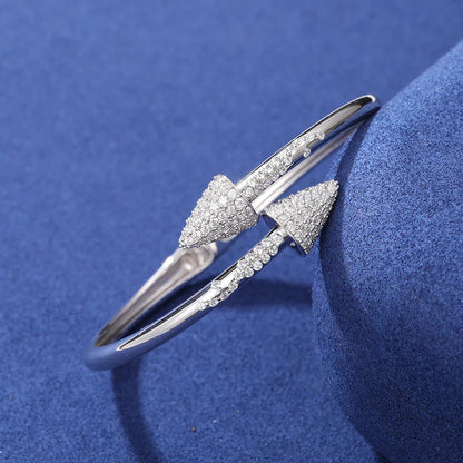 New S925 Moissanite Arrow Men Cuff Bracelet