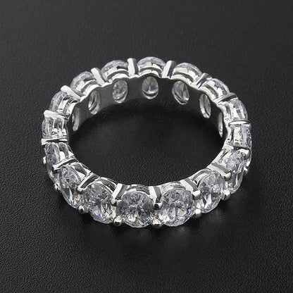 Women's S925 Moissanite Oval Tennis Ring