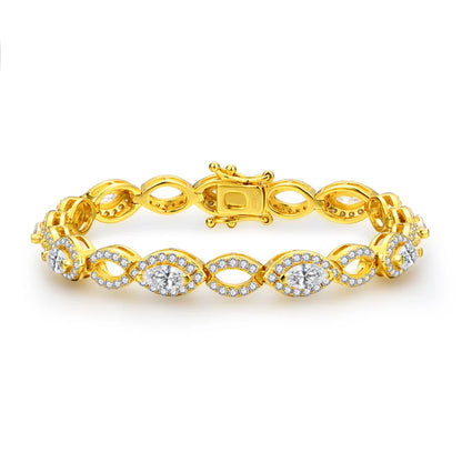 S925 Pear Cut 6.2 Carat Moissanite Link Bracelet