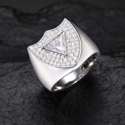 S925 MOISSANITE SHIELD RING
