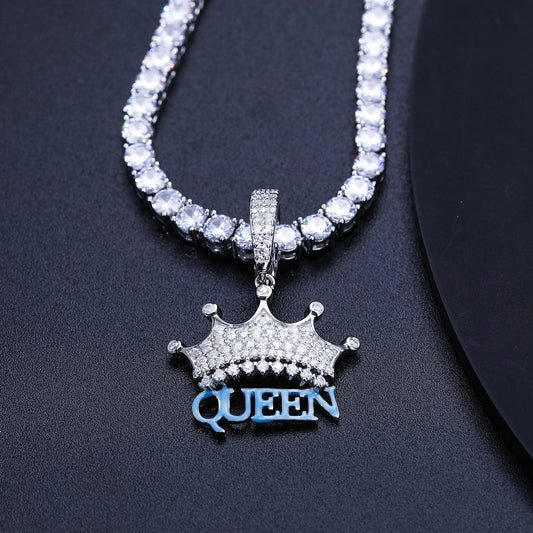 Moissanite Crown Queen Pendant