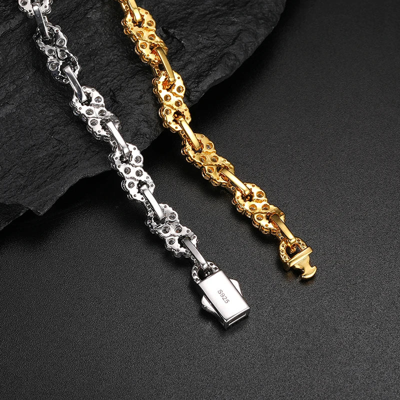 S925 MOISSANITE INFINITY STONES LINK BRACELET