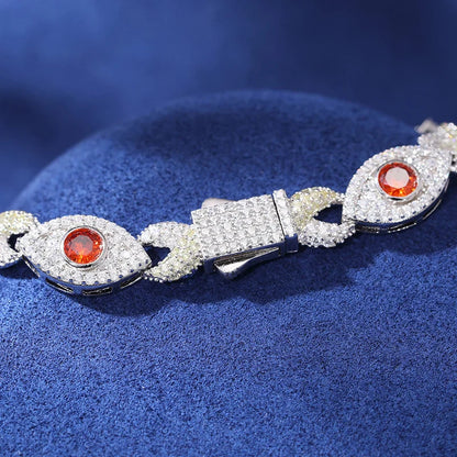 S925 Moissanite Infinity Cross Eye Link Bracelet