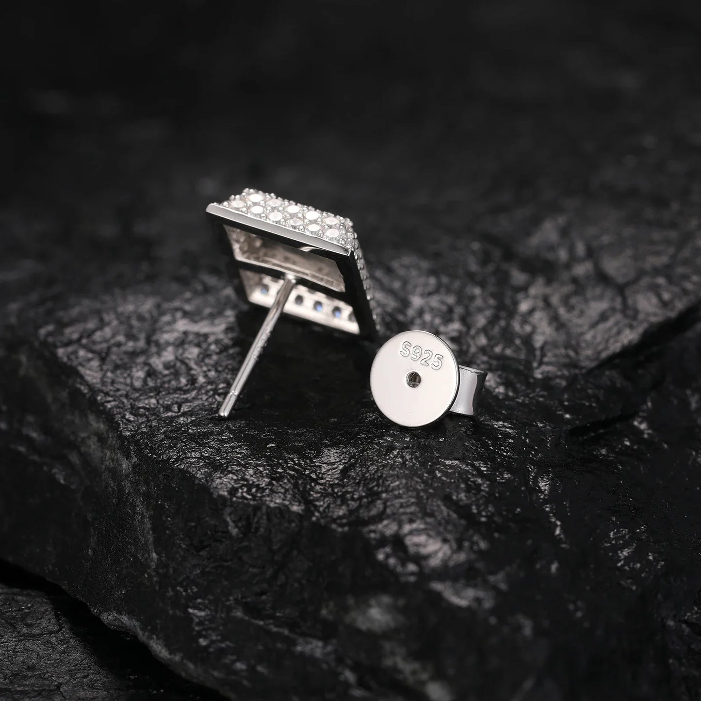 S925 Moissanite Poker Studs Earrings