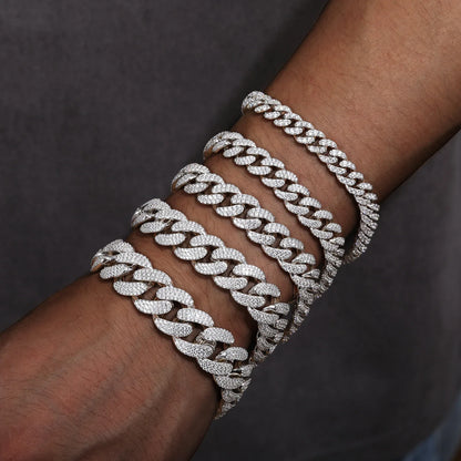 8-20mm S925 Moissanite Cuban Bracelet