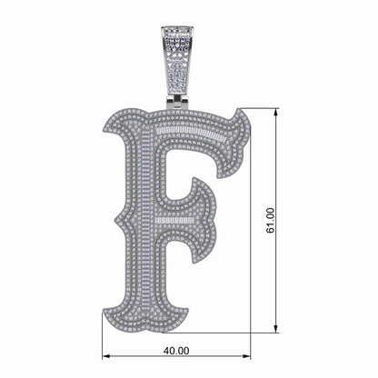 Moissanite Bosox A-Z Letter Pendant