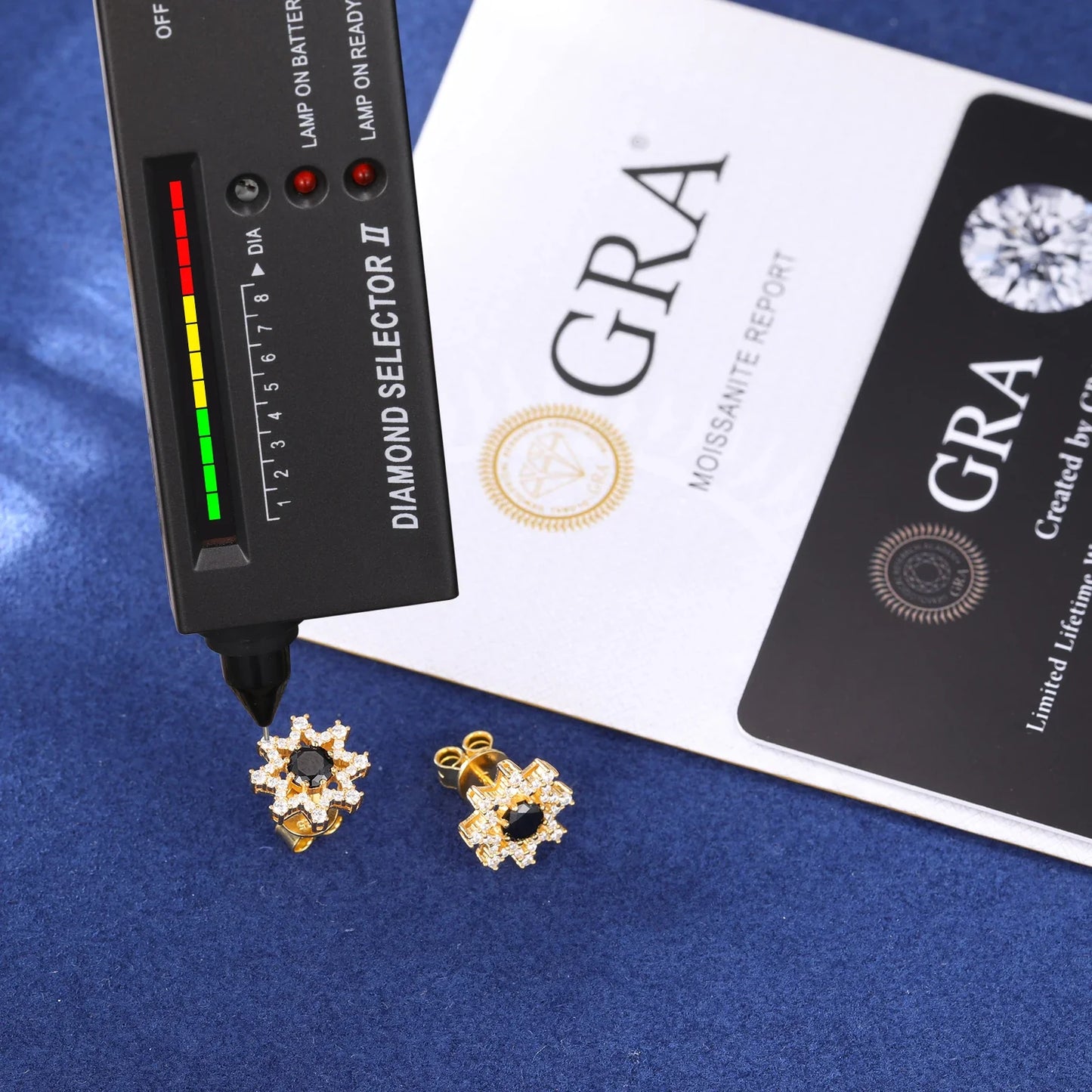S925 Black Midnight Symphony Center Gemstone Moissanite Celestial Stud Earrings