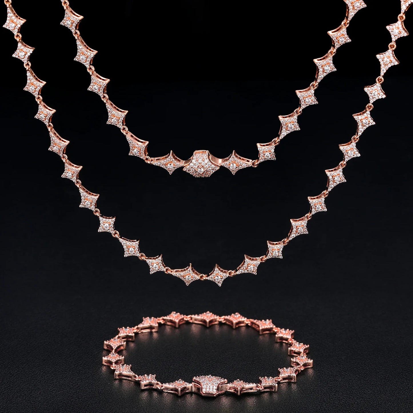 S925 VVS MOISSANITE STAR LINK NECKLACE