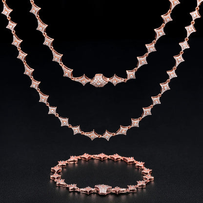 S925 VVS MOISSANITE STAR LINK NECKLACE