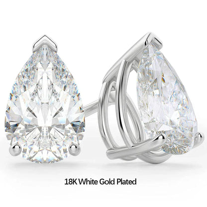 Women's S925 Moissanite Pear Diamond Stud Earrings
