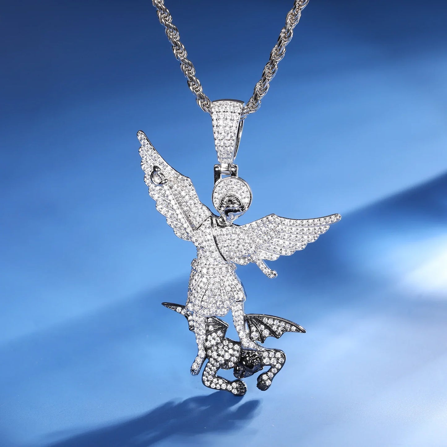 S925 Moissanite St. Michael the Archangel Pendant