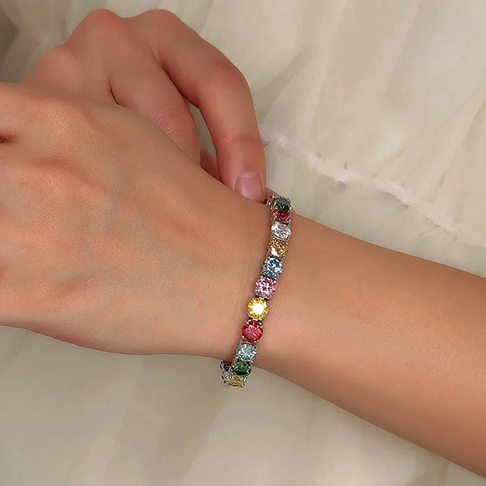S925 Moissanite Multicolor Tennis Bracelet - 6.5MM