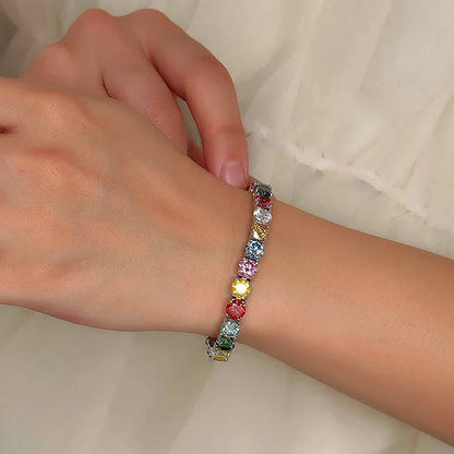 S925 Moissanite Multicolor Tennis Bracelet - 6.5MM