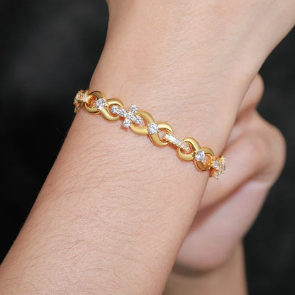 S925 Moissanite Infinity Cross Link Bracelet or Necklace - 8mm