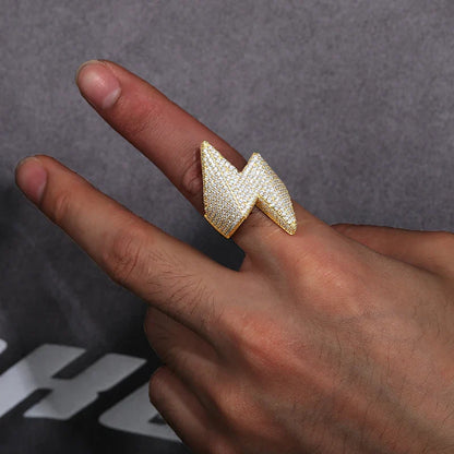 S925 Moissanite Lightning Bolt Ring
