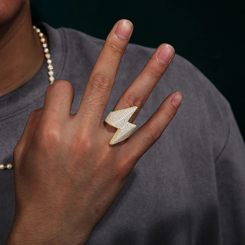 S925 Moissanite Lightning Bolt Ring