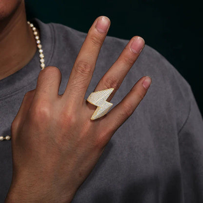 S925 Moissanite Lightning Bolt Ring