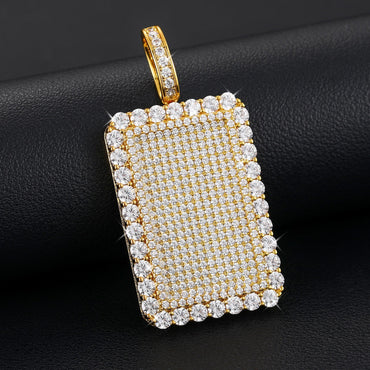 S925 Streamline Tag Moissanite Diamond Pendant