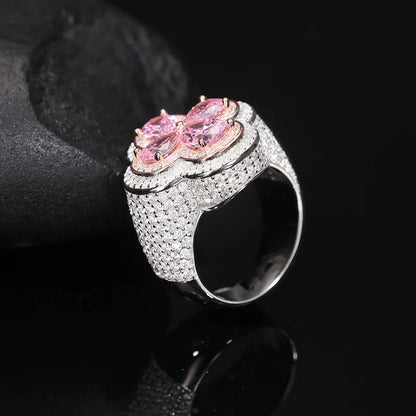 MOISSANITE ROSE GOLD LUCKY CLOVER RING