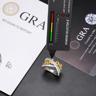 S925 Moissanite Thorn Link Chain Ring