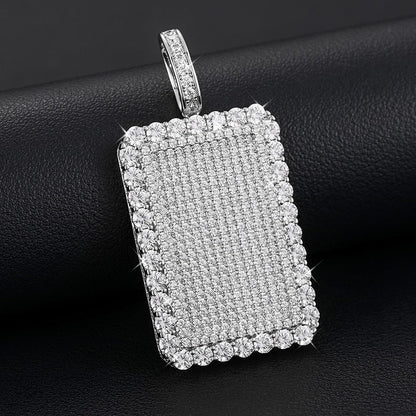 S925 Streamline Tag Moissanite Diamond Pendant