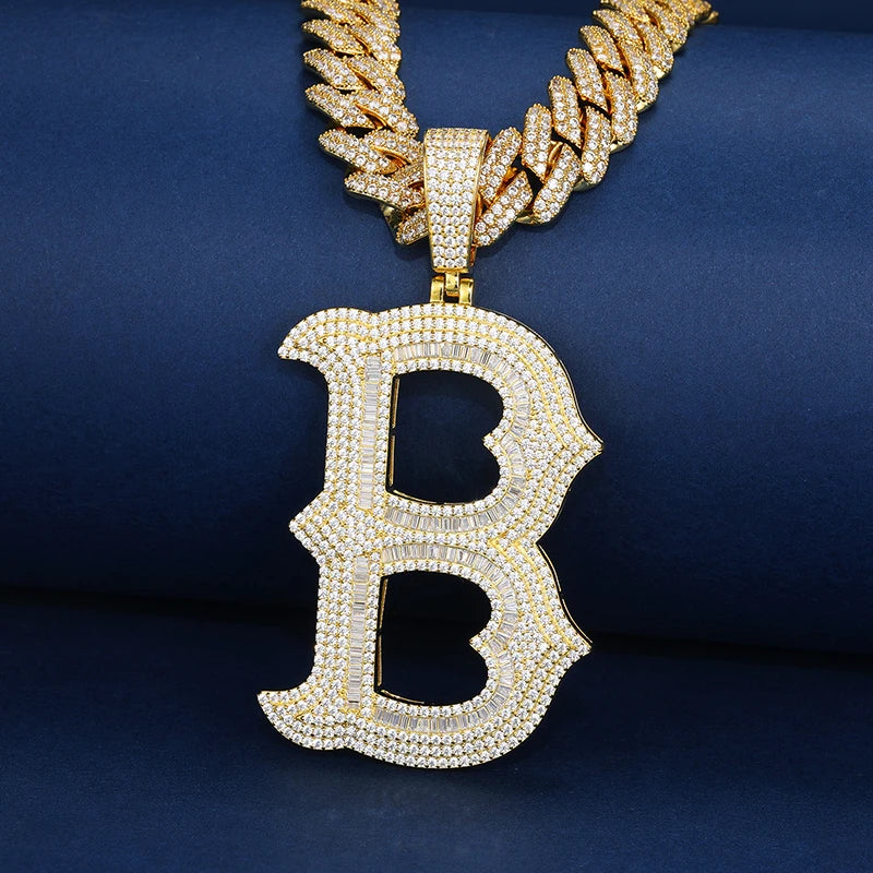 Moissanite Bosox A-Z Letter Pendant