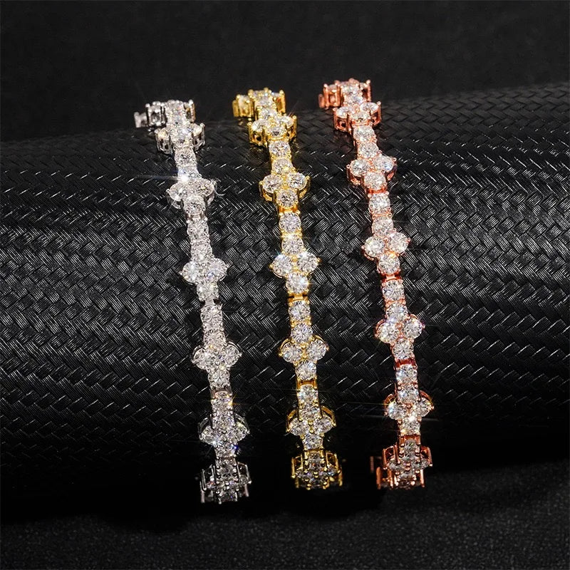 3mm S925 Moissanite Honeycomb Diamond Link Bracelet