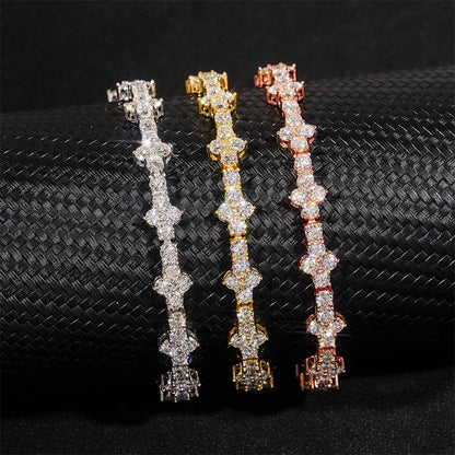 3mm S925 Moissanite Honeycomb Diamond Link Bracelet