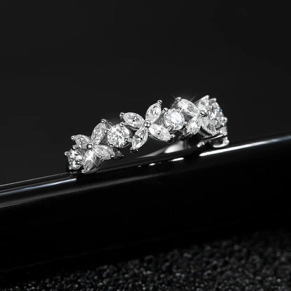 Women's S925 Moissanite Butterfly Link Ring