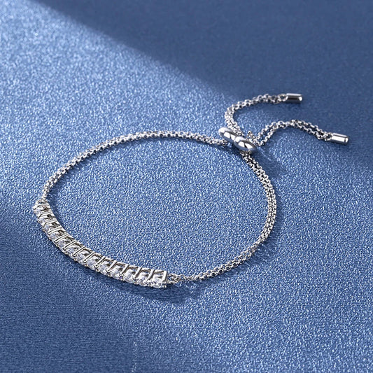 3mm Women's S925 Moissanite Adjustable Tennis Bracelet - 1.3 Carat