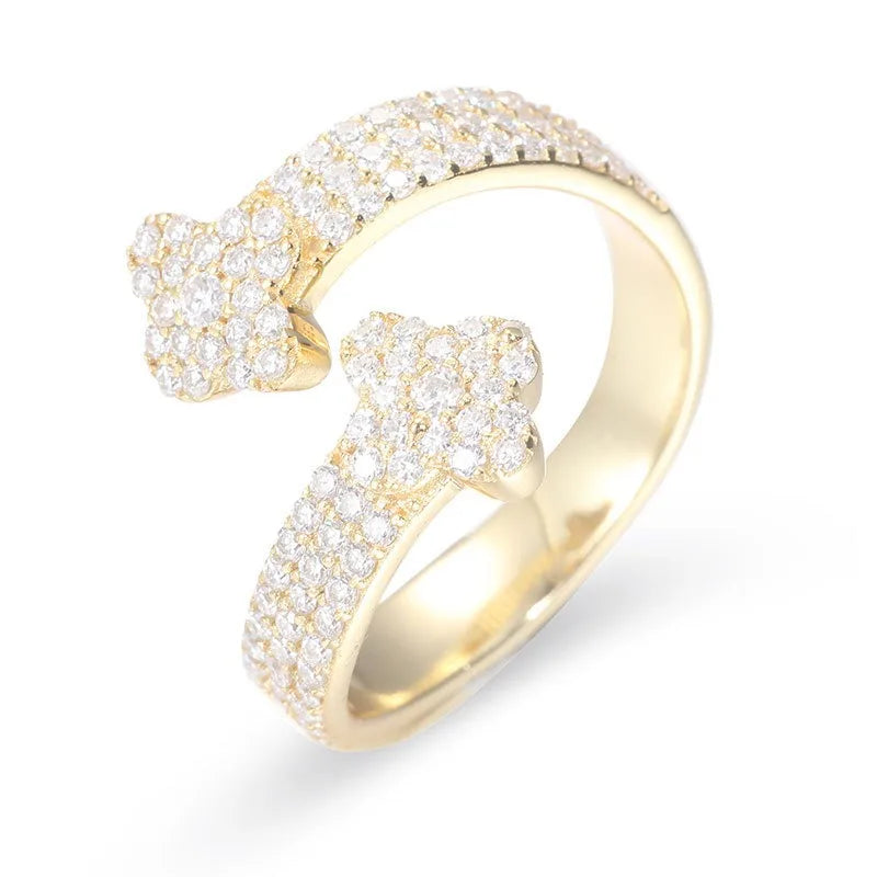 S925 Moissanite Clover Ring