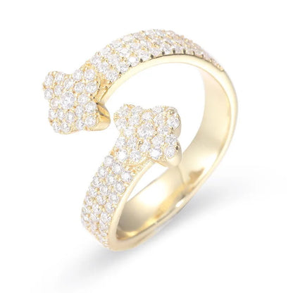 S925 Moissanite Clover Ring