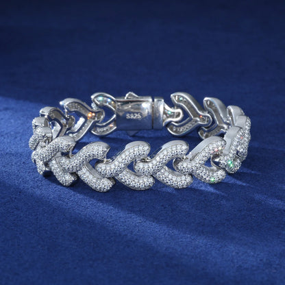 S925 Moissanite V-Link Diamond Bracelet