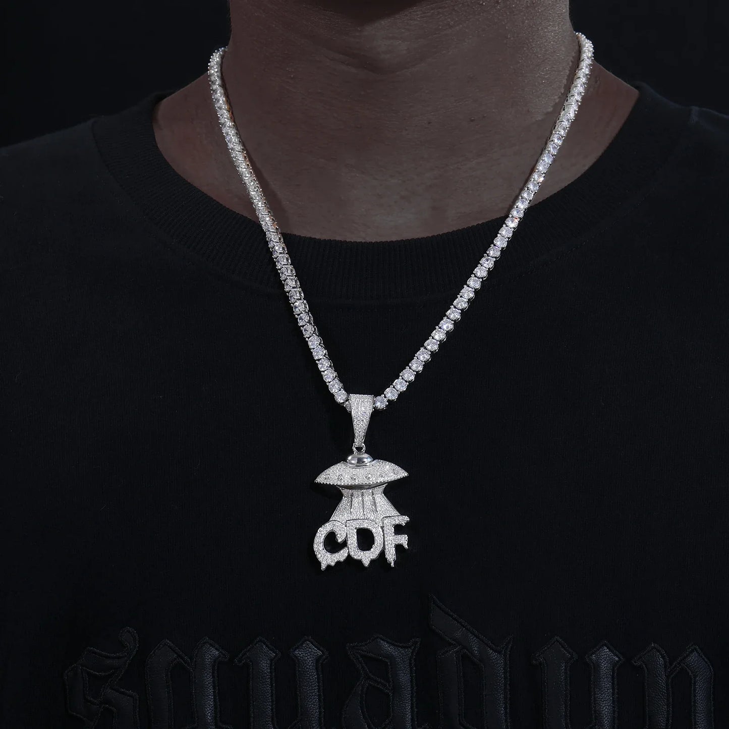 S925 Moissanite UFO CDF Spaceship Pendant