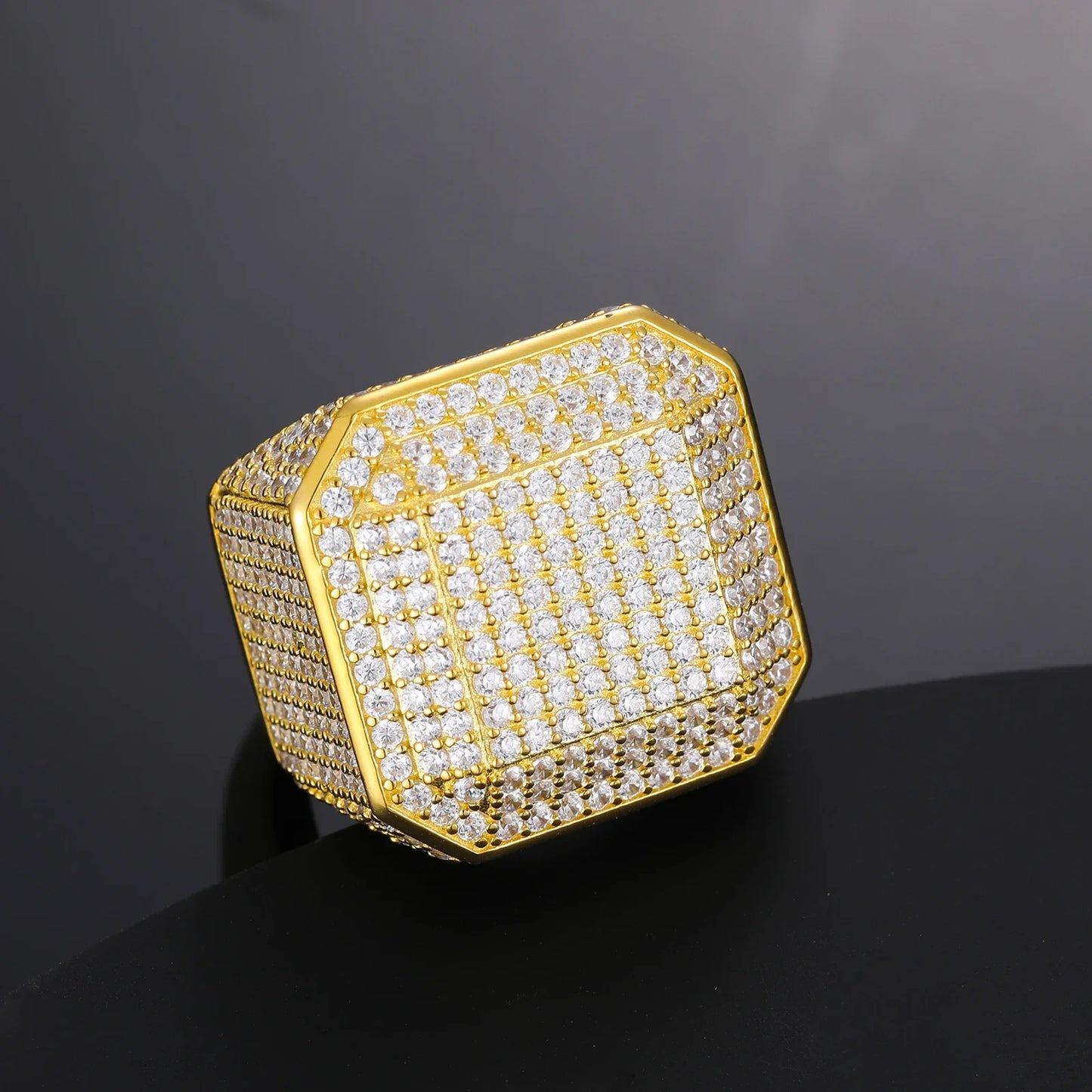S925 Moissanite Diamond Square Signet Ring