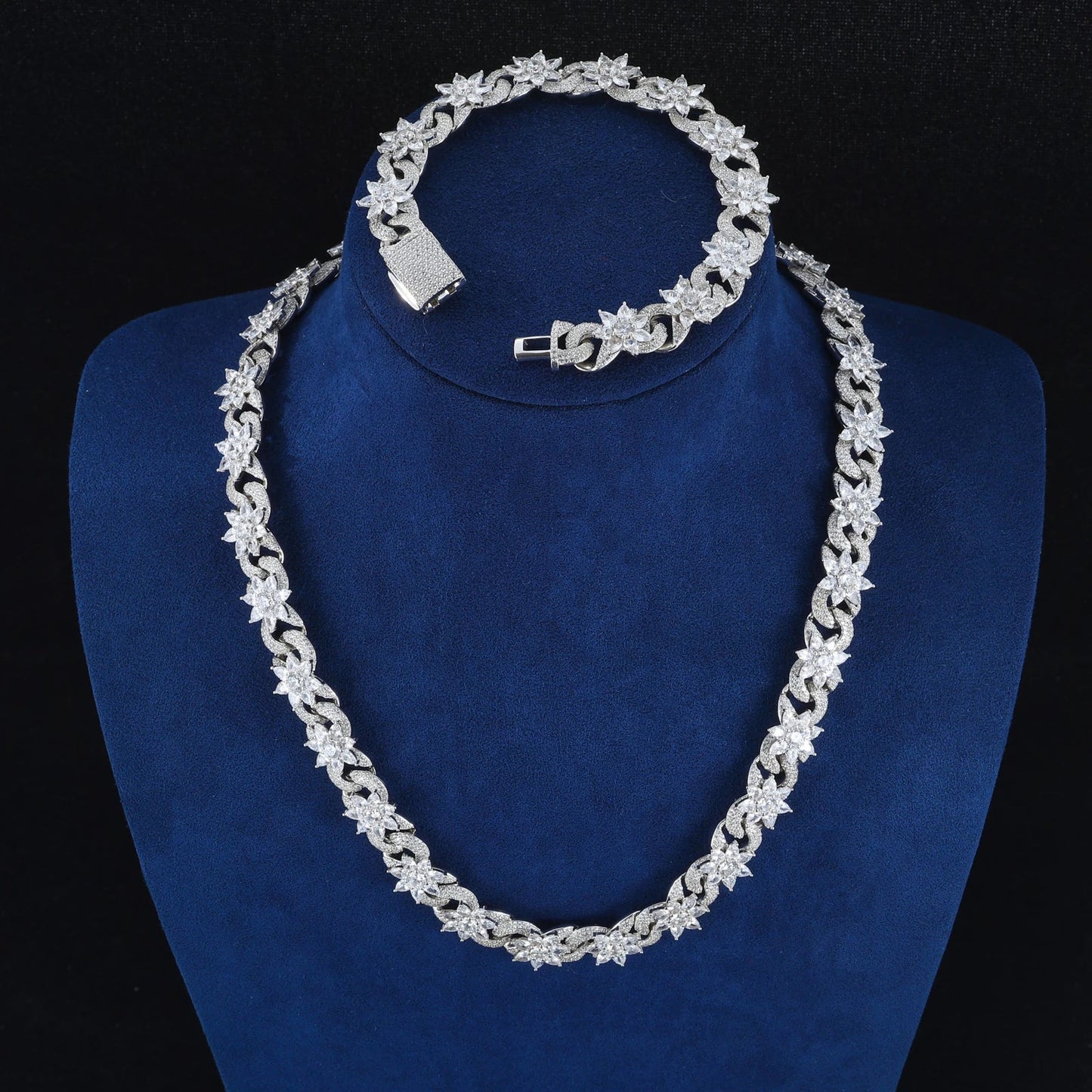 S925 Moissanite Diamond Infinity Link Flower Bracelet