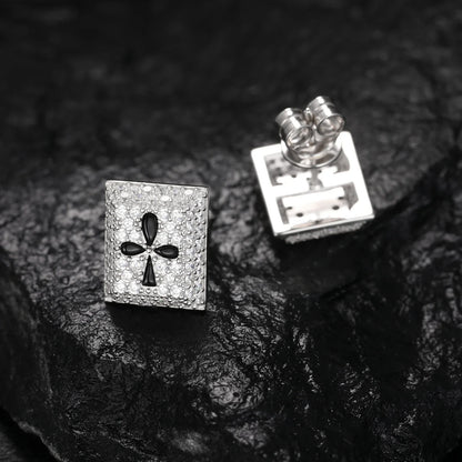 S925 Moissanite Poker Studs Earrings