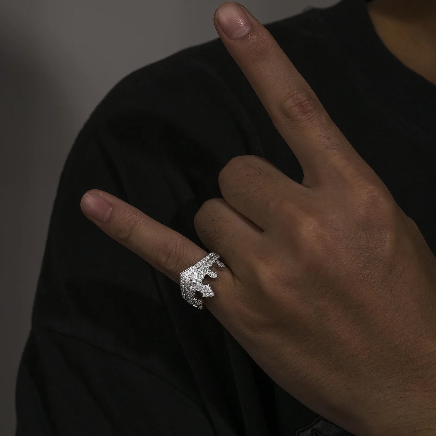 S925 Moissanite Diamond Crown Ring
