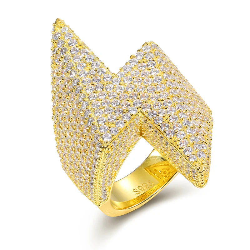 S925 Moissanite Lightning Bolt Ring