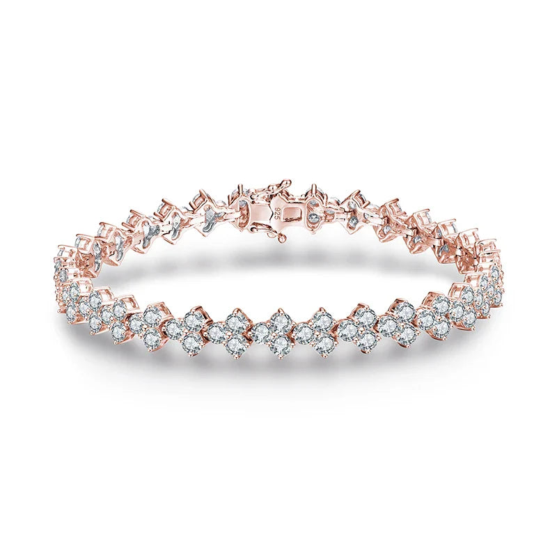 Women's S925 Moissanite Diamond Heart Link Bracelet